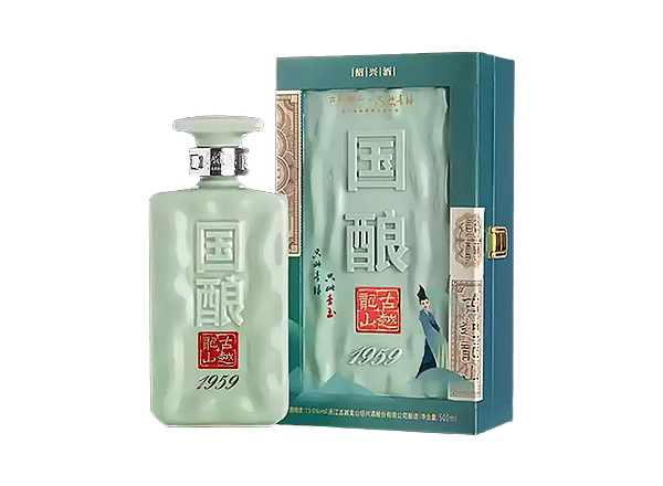 烟台古越龙山黄酒回收国酿1959青玉只此青绿联名款二十年陈酿黄酒礼盒