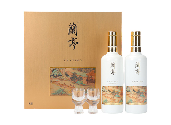 烟台会稽山兰亭黄酒回收国潮兰亭500ml*2礼盒装